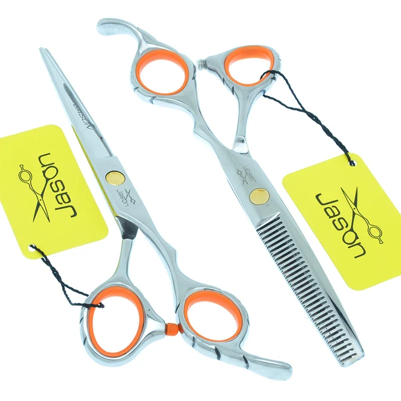 Jason 5.5/6 inch Professional Hair Cutting Scissors Kit Barber Scissors Shears Set Hairdressing Styling Thinning Razors A0053D