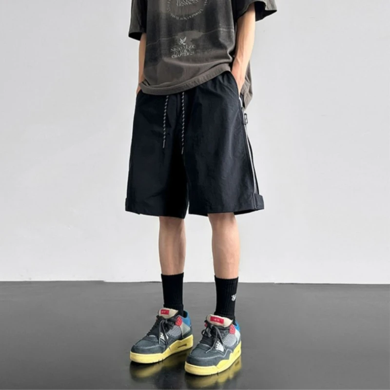 Men's Sports Shorts Waterproof with Mesh Panels Cargo Style for Summer Fitness Running and Basketball Games Mid-Length