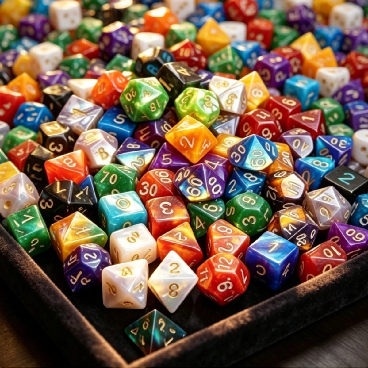 35Pcs Multisided RPG Dice Set, 7 Complete Polyhedral Sets D4 To D20 With Random Hues And 7 Black Bags, Perfect Gift ZSY