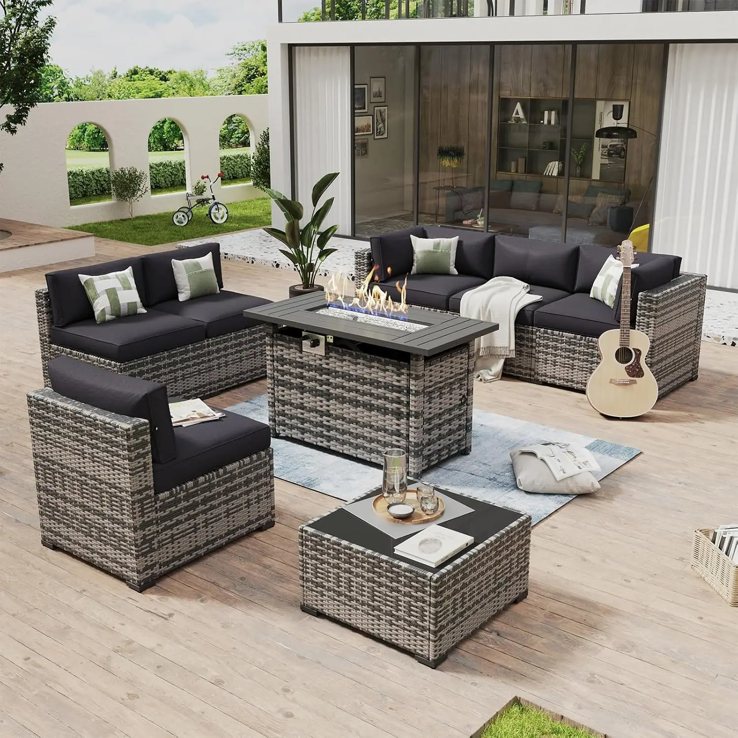 8 Piece Patio Furniture Set with 44