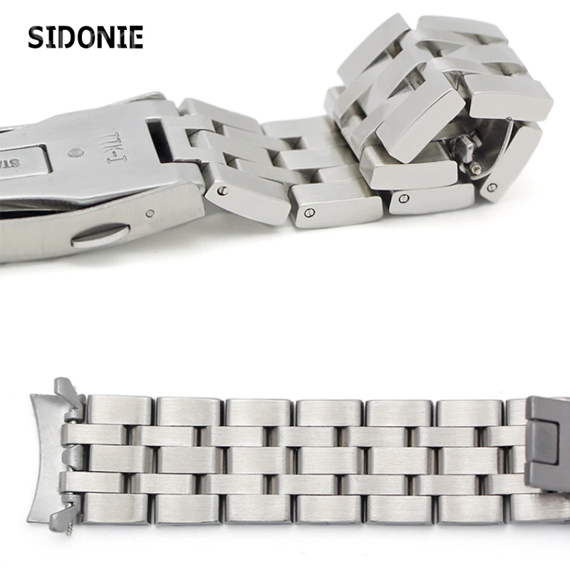 Suitable for Tissot Watch Strap Steel Belt Male WatchBands 1853 Original T17 T461 T014 Prc200 Stainless Steel Watch Band Chain