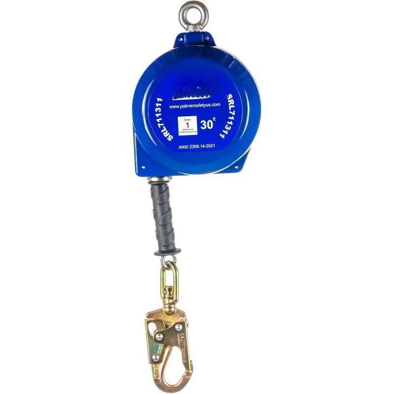 30 قدم. خط الحياة ذاتي التراجع I ANSI Z359.14-2021 فئة 1 I SRL كابل مجلفن علوي دوار لجهاز #1