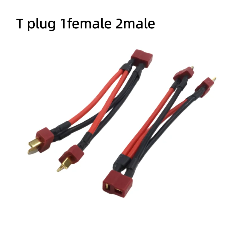 1pcs T Plug Parallelle Batterij Connector Kabel T-Plug Y Draad 14AWG 10CM Siliconen Kabel voor RC Lipo DIY Quadcopte Vaste Vleugel Model