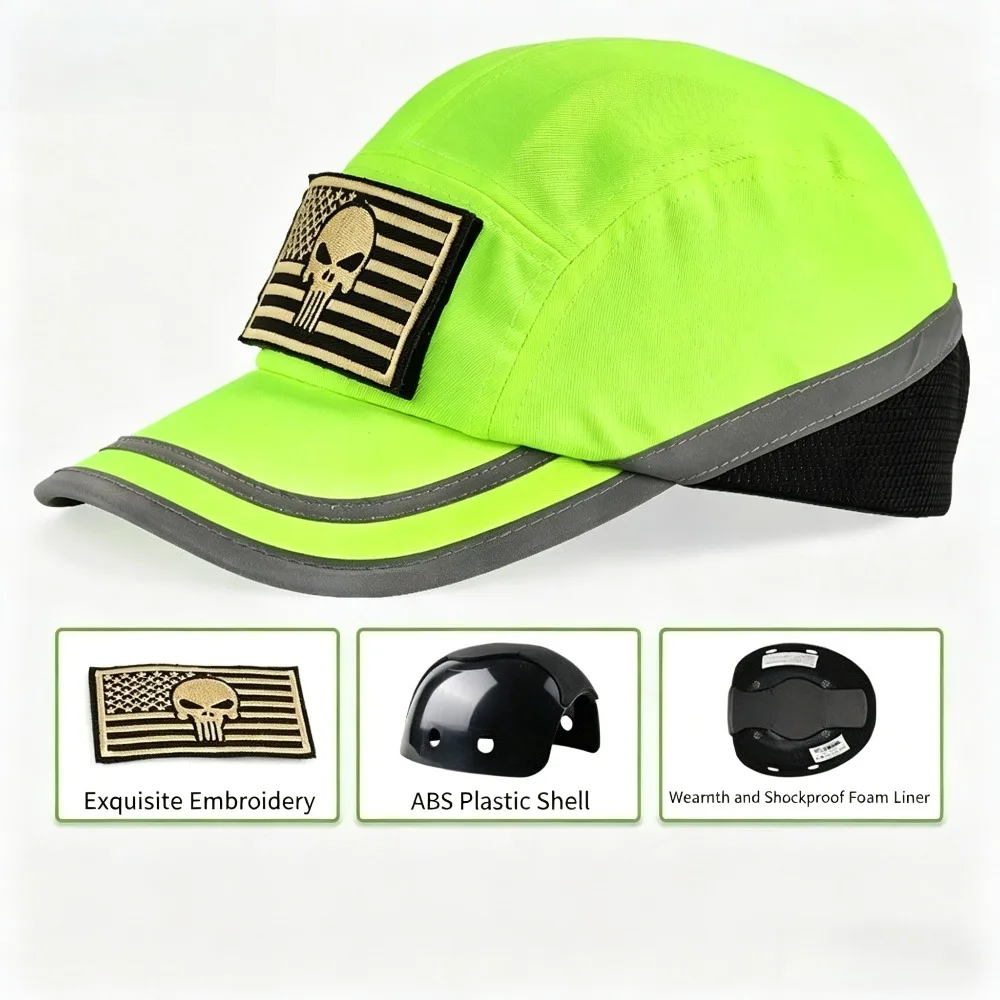 CE EN812 Lightweight Bump Cap Breathable Embroidered Baseball Cap Style Safety Work Hat Anti-Impact Hard Hat for Construction