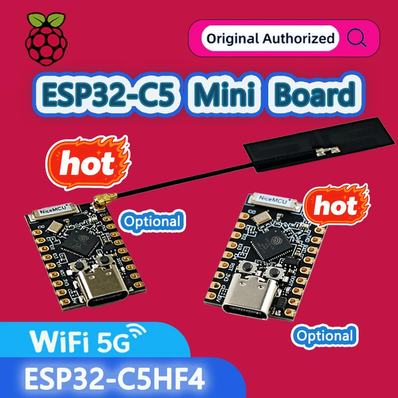 ESP32-C5 Mini Board ESP32-C5HF4, 2.4G+5G Dual Band WiFi6 Bluetooth 5 Zigbee Thread Low Power Consumption