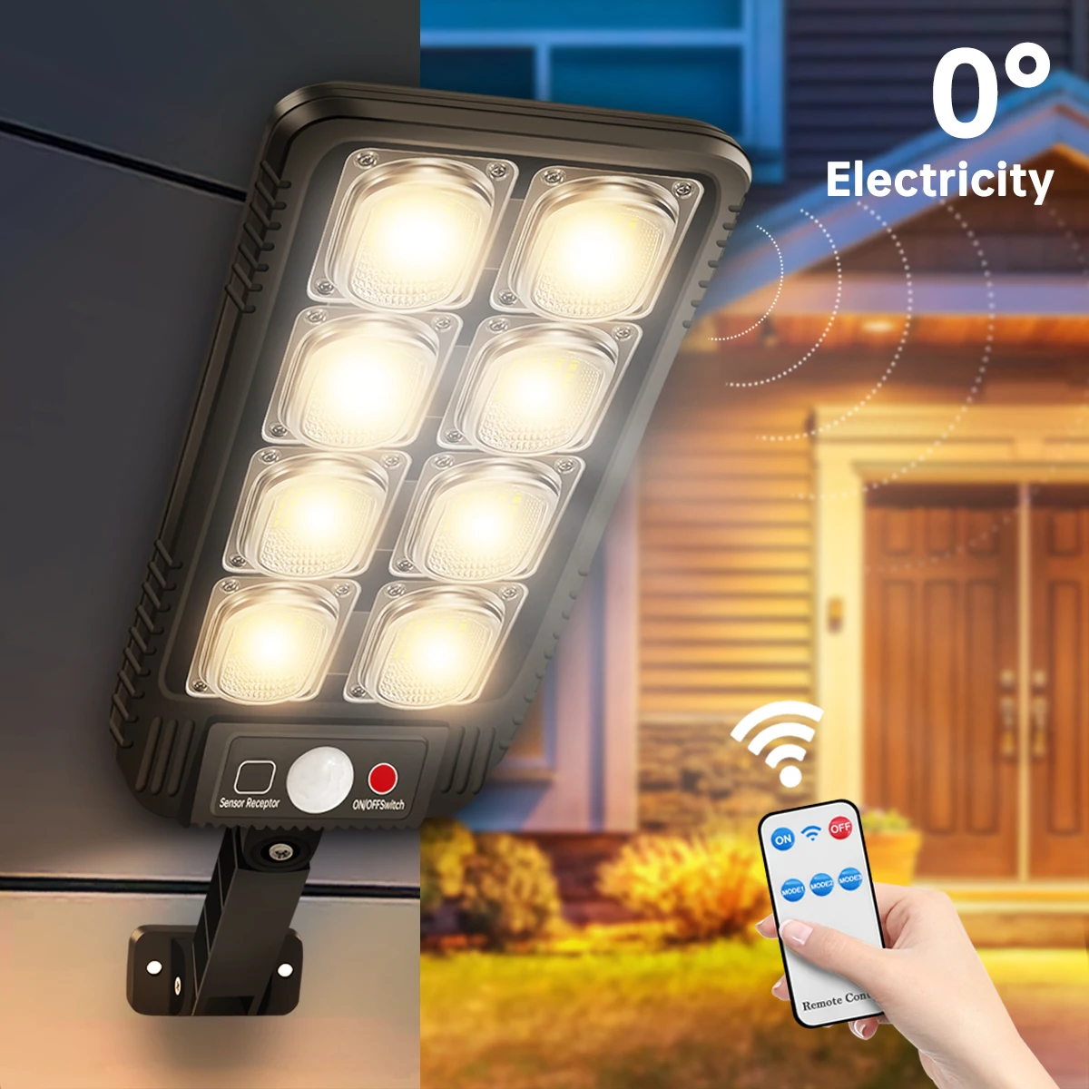 Nice Solar Street Lights Outdoor Waterproof Solar Lamp With Remote Control 3 Working Modes IP65 Waterproof For Garden Wall Yard