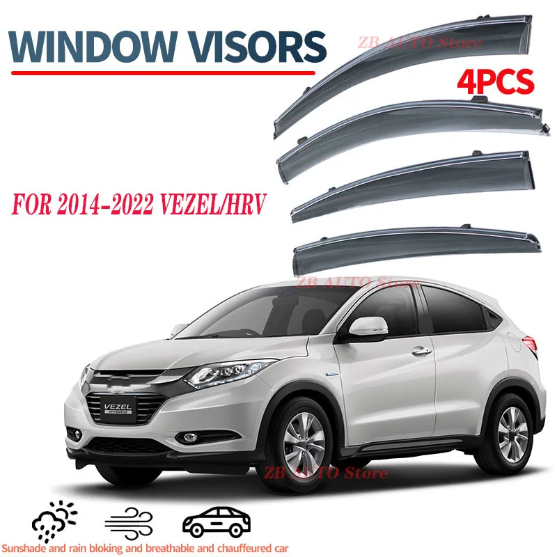 

For 2014-2021VEZEL/HRV Window visors Rain water prevention; Covering the sunlight; Anti fog; Snow prevention