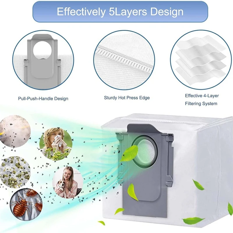 A44F-Replacement Spare Parts For Roborock S7 Maxv, S7 Maxv Ultra,S7 Pro Ultra, T8 Plus,G10S Robot Vacuum,Main Brush,Dust Bags