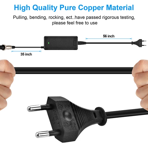 Imagen 2 del producto Cargador de patinete eléctrico de 67,2 V para Yume X11 Y11 M10,Kaabo Mantis 10,10 Pro,V2/VSETT 10+,10+R/Apollo 60V Phantom,Pro/ Zero 10X