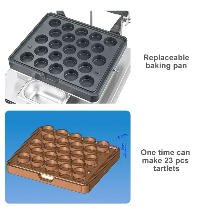 Discounted Price China Manufacturing Machines Lower Price Tart Pie Maker 23 Holes Tartlets Machine for Food & Beverage Shops