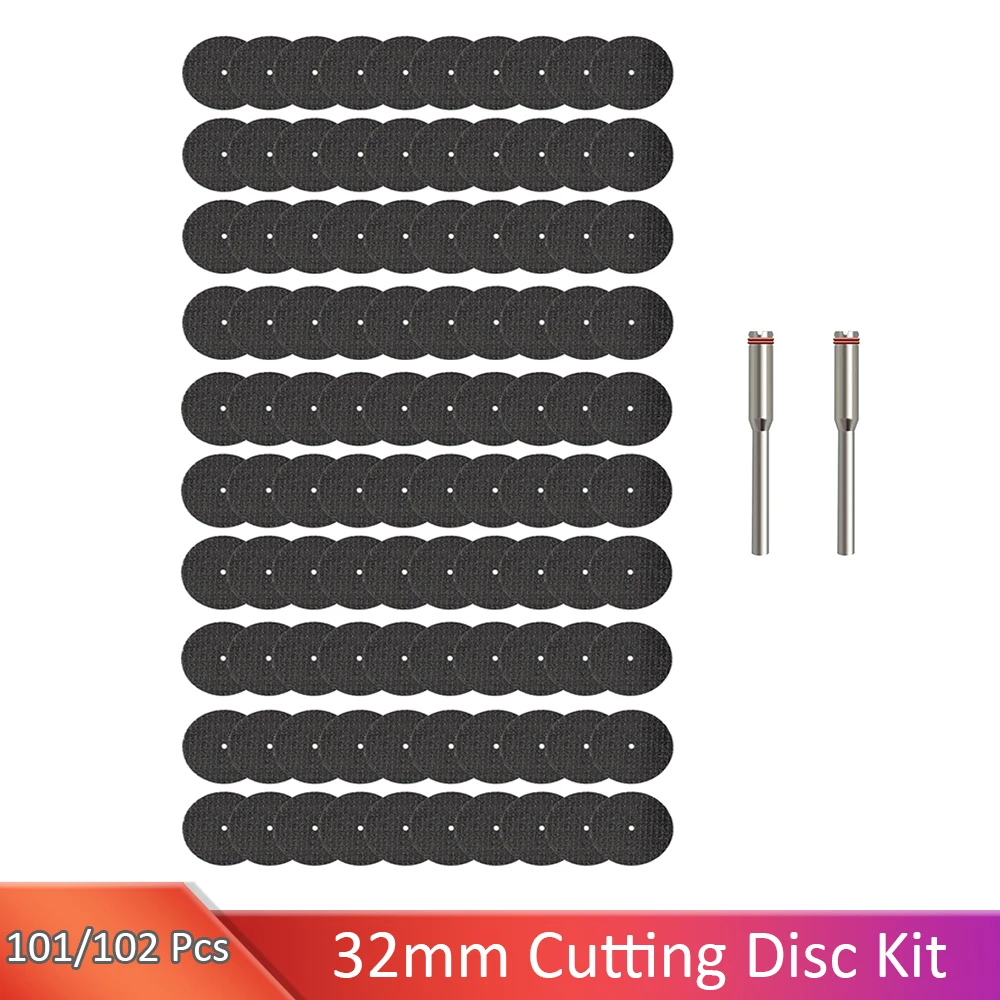 102 Pcs Cutting Discs Rotary Tool Cut Off Wheels Cut Off Wheel Cutting Wheel Discs with 2 Pcs Mandrels for Cutting Metal Wood