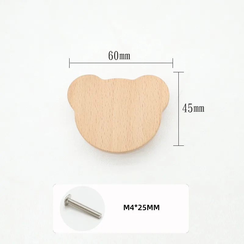 Children's Room Decorative Handles Wood Handles Star Cloud Moon Heart Shape Modern Creative Handles Single Hole