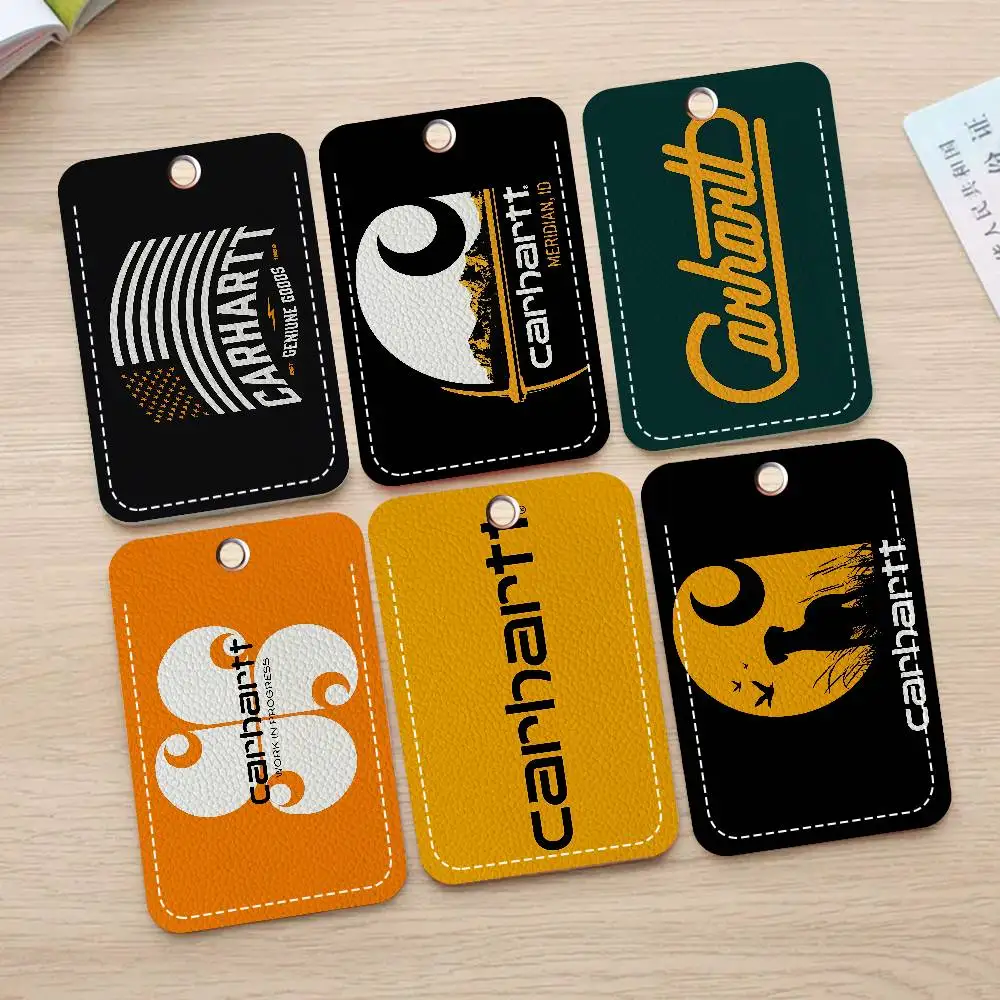 Cool C-Carhartt Funda Protectora Rectangular de Cuero Sintético PU para Tarjetas de Acceso y Ascensor, Accesorio de Moda Juvenil