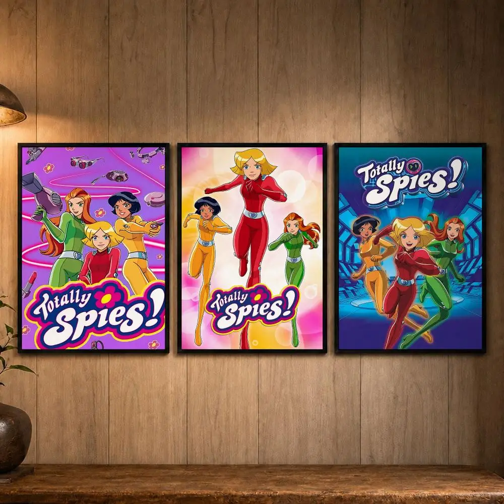 Spy Anime T-Totally SpiesS Poster Self-adhesive Art Poster Decoracion Painting Wall Art White Kraft Paper Home Decor