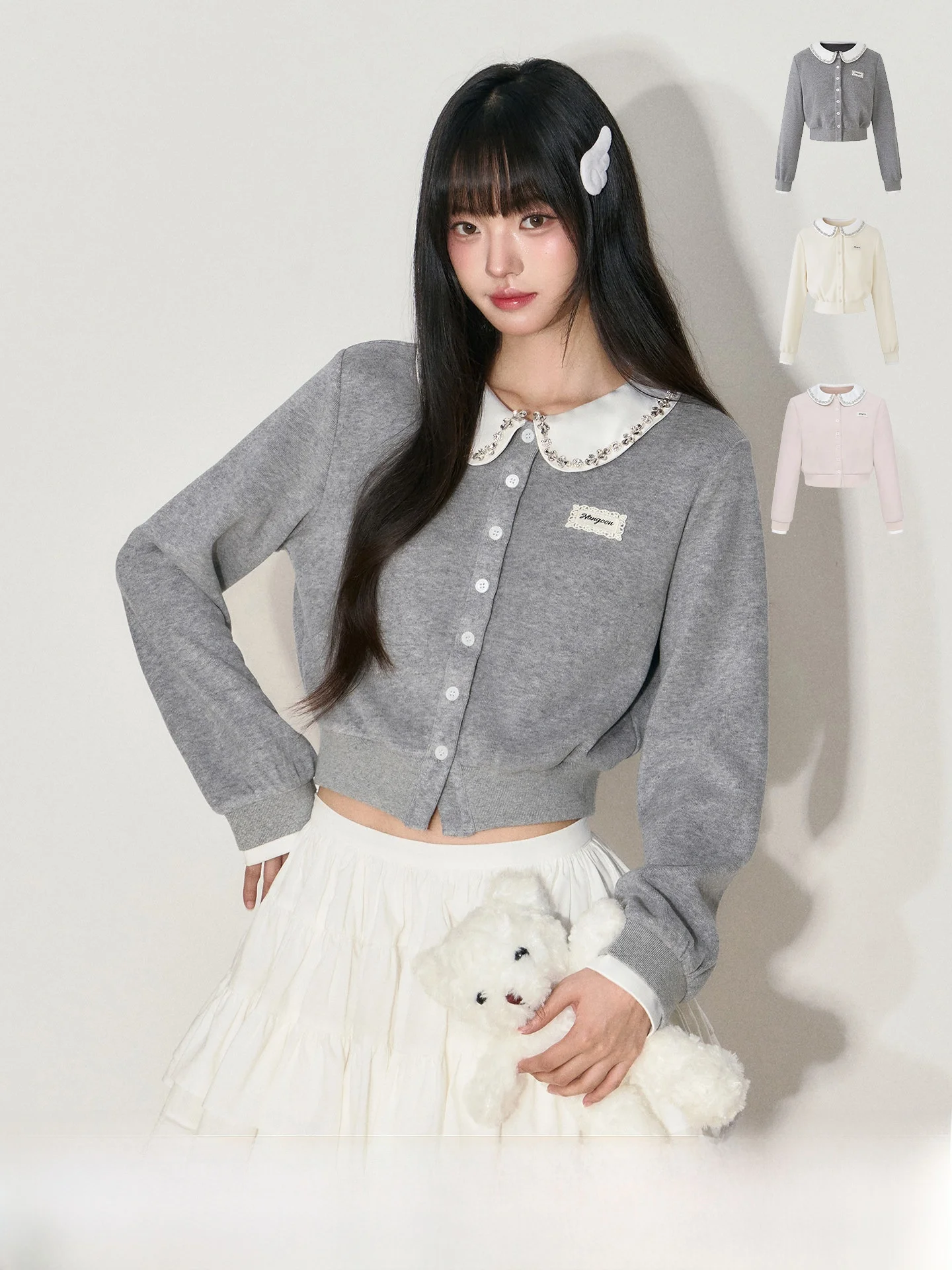 

NANGOON трикотажное пальто на подкладке Fce, женское пальто с кукольным воротником с завязкой на талии, длинное платье на пуговицах