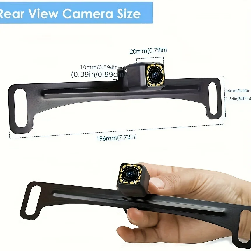 Adjustable Rotatable Car Reverse Camera, 90° Adjustable Mount 12LED Night Vision, Ideal for SUVs, Pickup Trucks - Bracket Mount