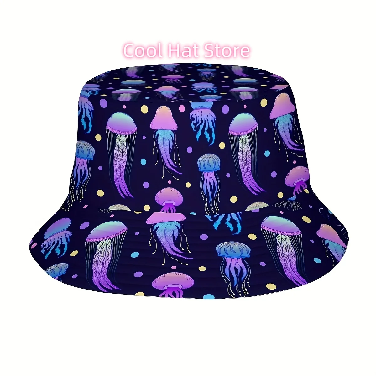 1pc of a Jellyfish Design Unisex Printed Bucket Hat, a Fashionable Hat with a Playful Character, Perfect for Outdoor Activities