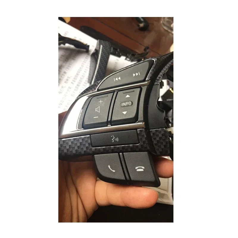 For MAZDA Atenza Axela CX5 2016 2017 Carbon Fiber Cruise Control Audio Bright Strip Steering Wheel Keysters