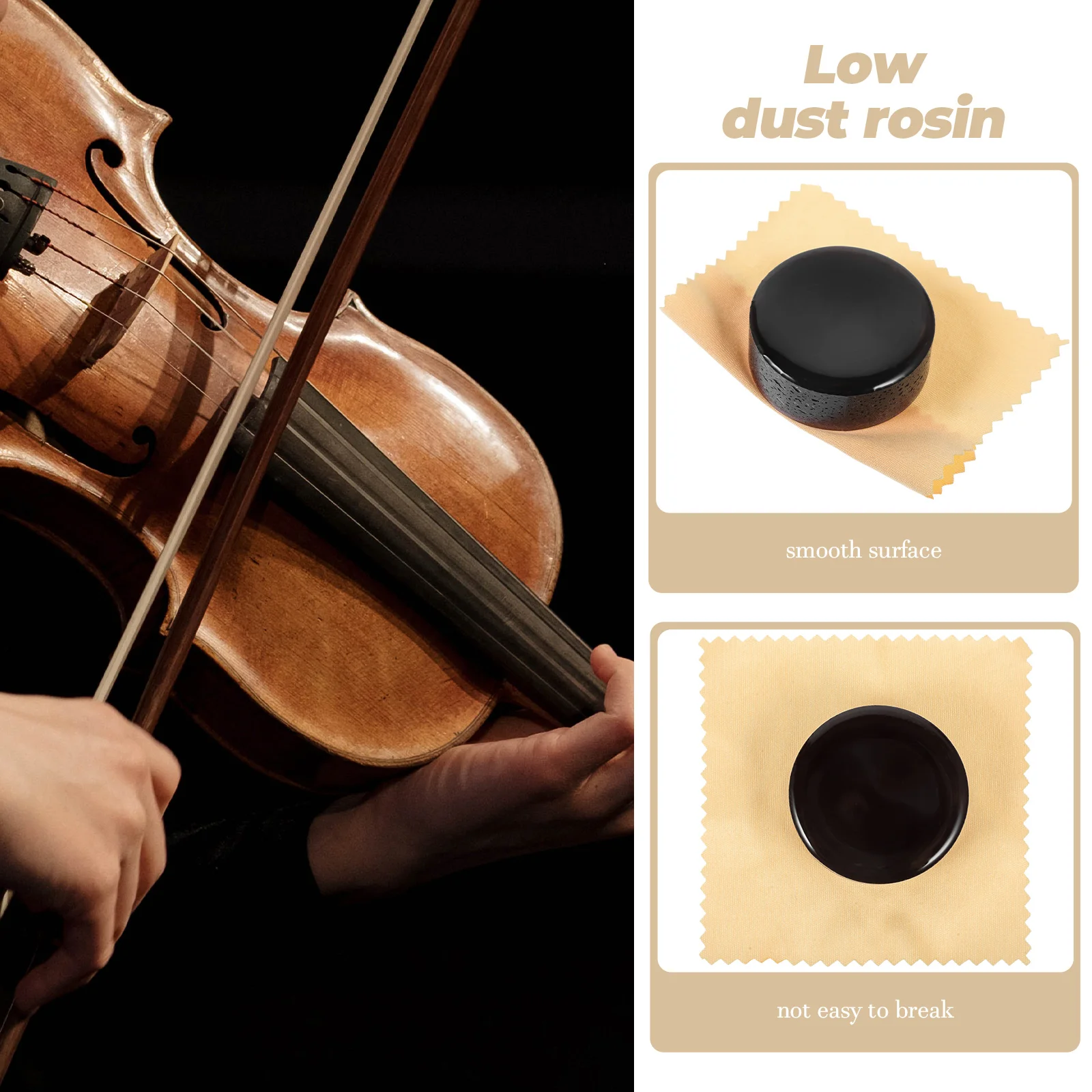 

4 Pcs Violin Accessories Rosin High Quality Black Instrument Maintenance Supplies