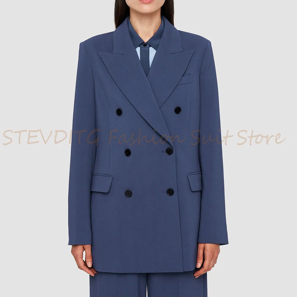 أزياء المرأة قطعتين دعوى مجموعة مزدوجة الصدر الذروة التلبيب سترة السراويل مجموعات السببية مكتب مأدبة الأعمال الملابس النسائية