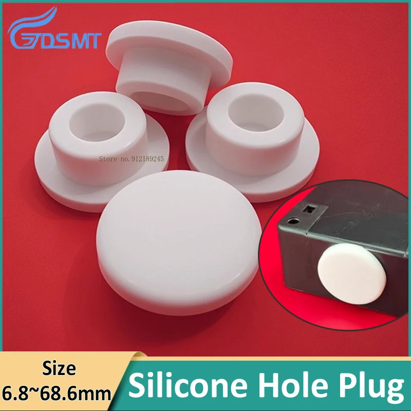 Circular silicone hole plug round waterproof rubber floor drain plugs sealing T Type Stopper cover White A-6.8mm~68.6mm