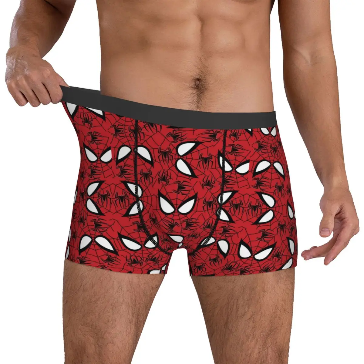 

Spider Man Repetitive Pattern Underwear Men's Shorts Briefs Elastic Trunk Trenky Custom DIY Plus Size Underpants