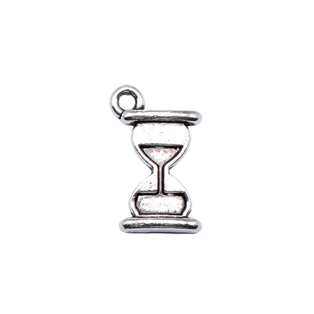 WYSIWYG 20pcs 18x11mm Antique Silver Color Hourglass Charms For Jewelry Making