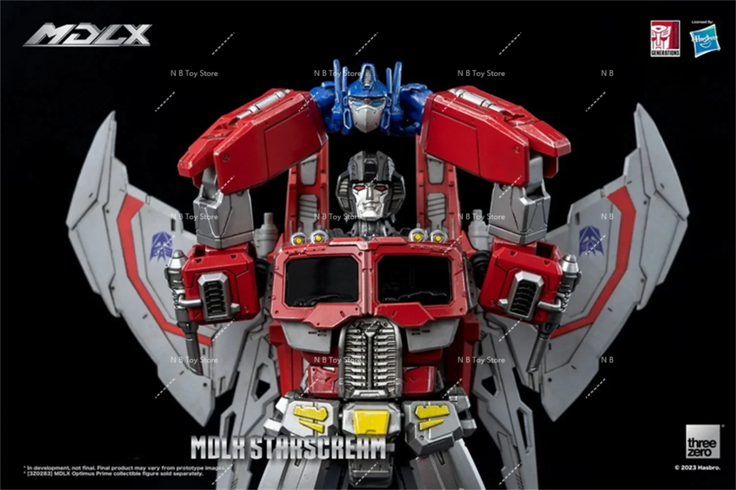 Original ThreeZero 3A G1 MDLX Transformation DLX Starscream 50 จุดข้อต่อคุณภาพสูง Action Figure พร้อมกล่อง