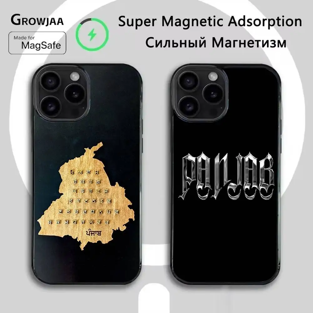 

Painting Punjab Map Phone Case For iPhone 16e,16,15,14,13,12,11,Plus,Pro,Max,Mini Magsafe Magnetic Wireless Charging