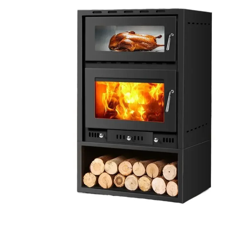 Real fire oven wood burning firewood heating stove firewood wood, villa rural wood winter interior