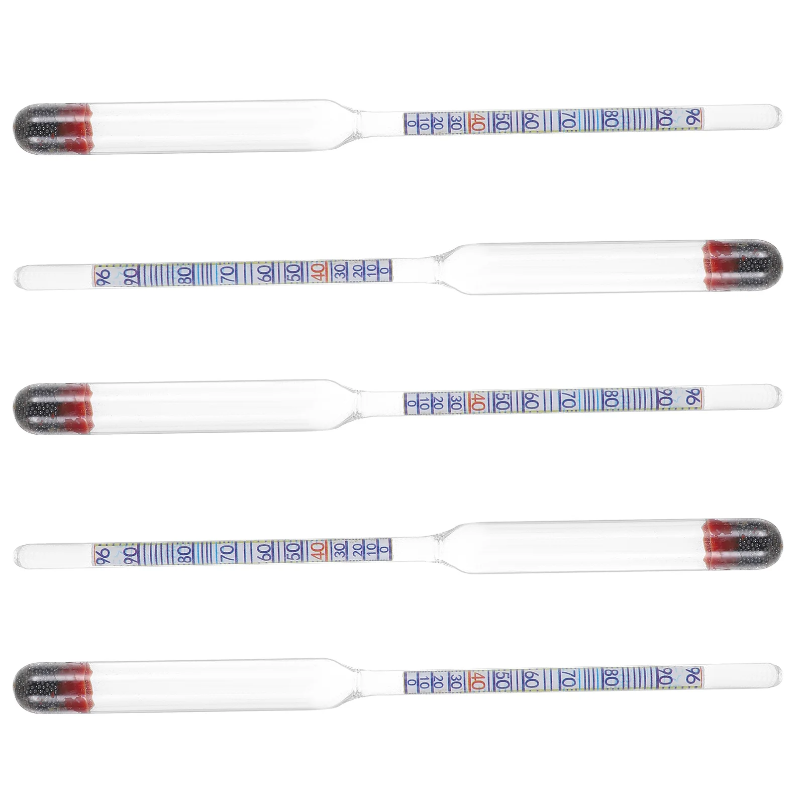 

5Pcs Alcohol Hydrometer Glass Wine Testing Meter Precision Alcoholmeter for Measuring Sugar Fermentation Brewing Distilling