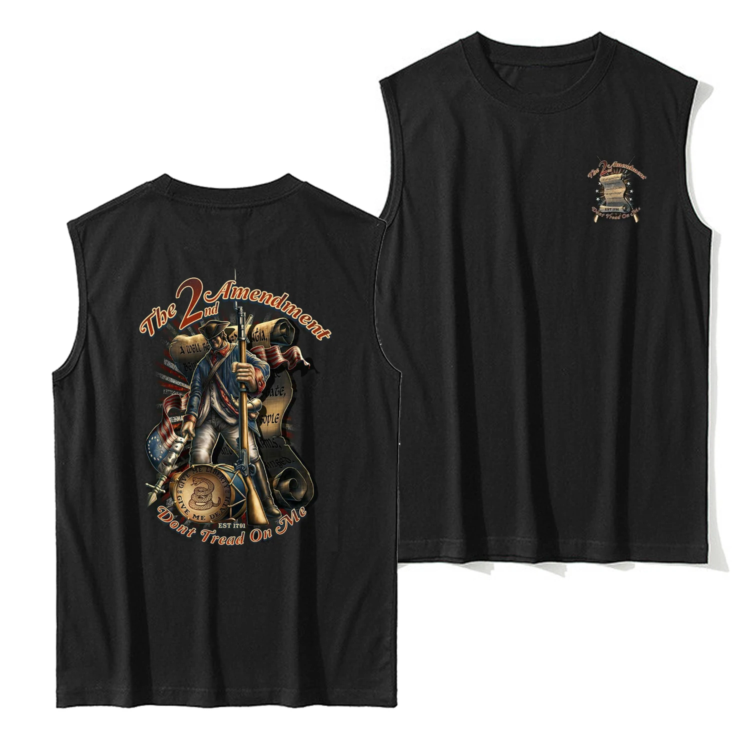 

Don't Tread on Me 2nd Amendment Freedom Defender Patriot Tanktop 100% Cotton O-Neck Summer Casual Mens Vests Sleeveless T-shirt