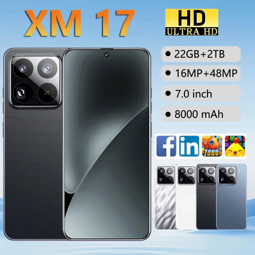 

New Screen Protector For XM 17 Original 7.0 Inch 4G 5G Dual Card GPS 22GB+2TB Global Version 8000mAh Battery Android 15 System