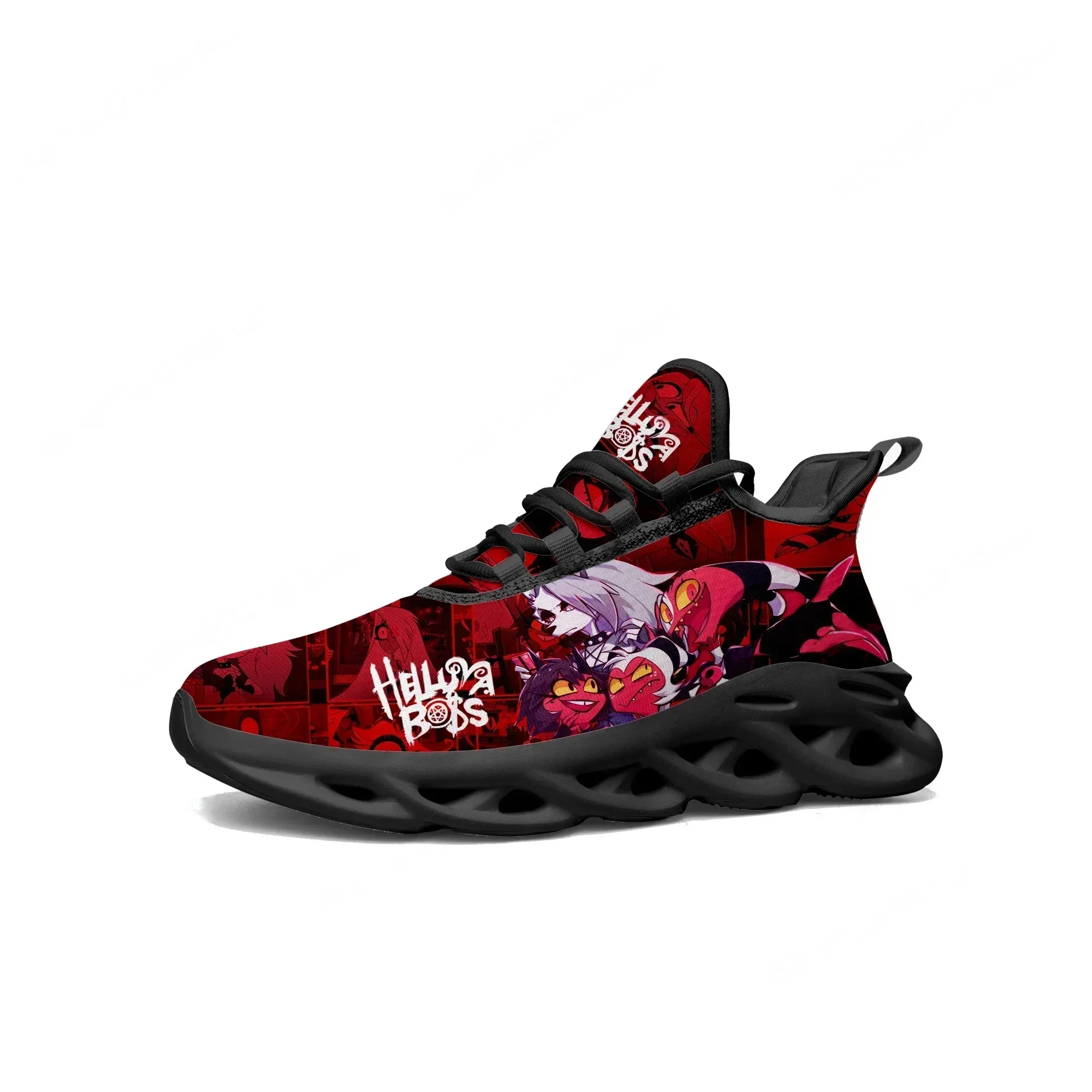 Boss Anime Cartoon Manga Comic Helluva Flats Sneakers Mens Womens Teenager Sports Running Shoes Custom Lace Up Mesh Footwear