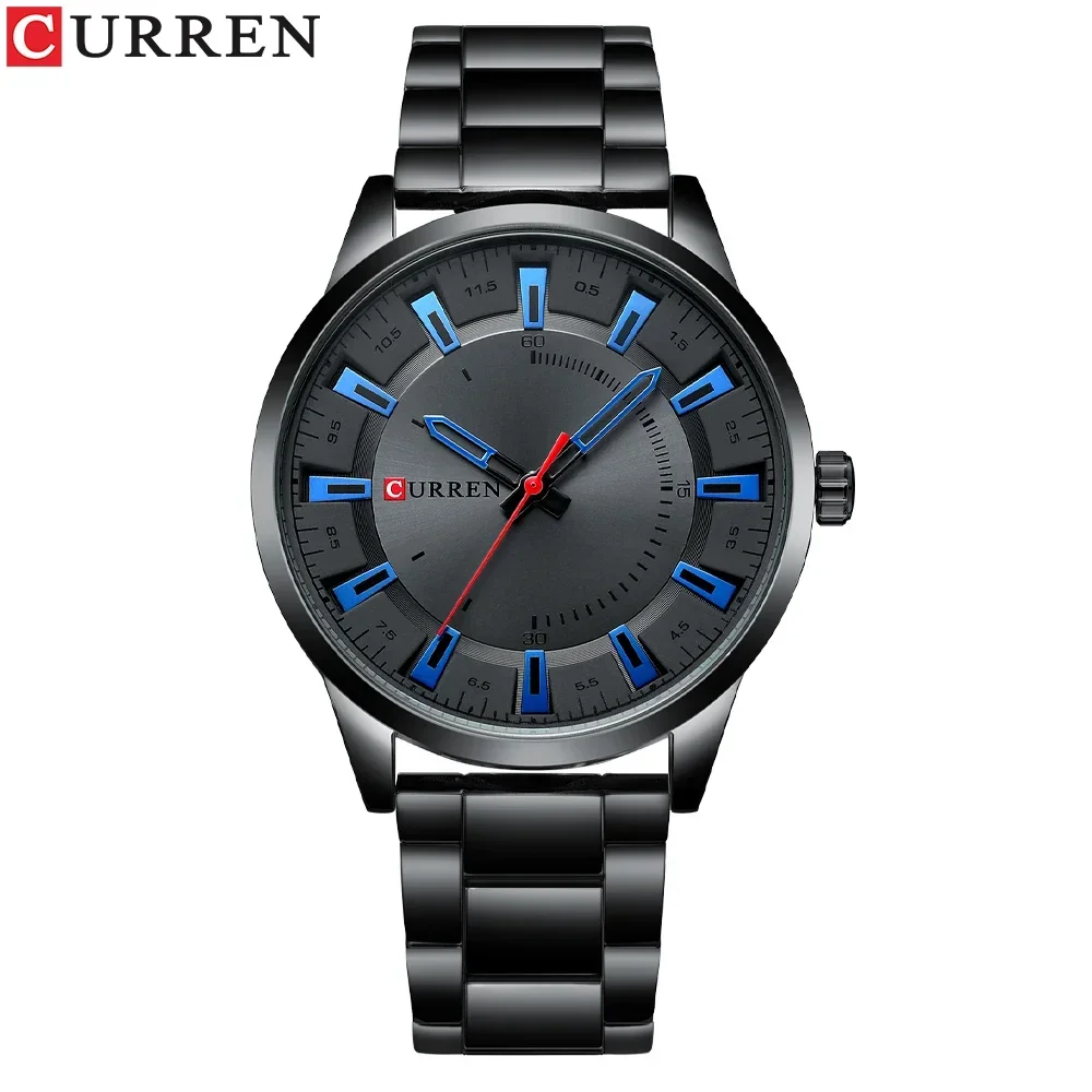 2024 CURREN 8406 Fashion Quartz Watches Top Luxury Brand with Stainless Steel Waterproof Sports Men’s Watch Casual Clock for Men