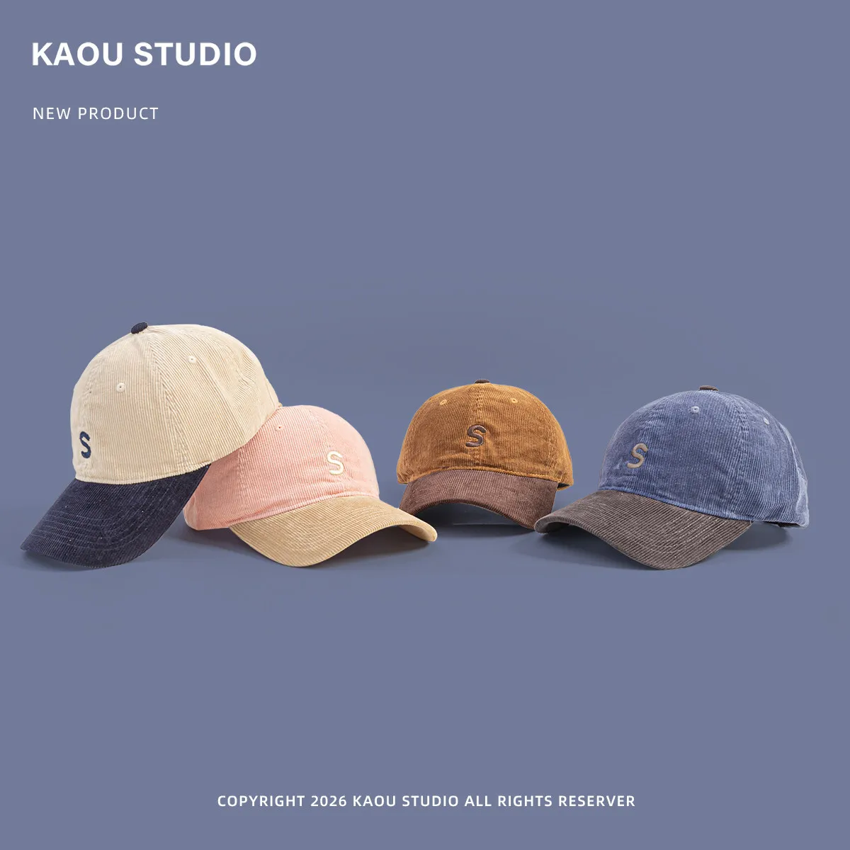 Vintage letter embroidered corduroy baseball cap - unisex, versatile color block duckbill hat - slimming face, sun protection