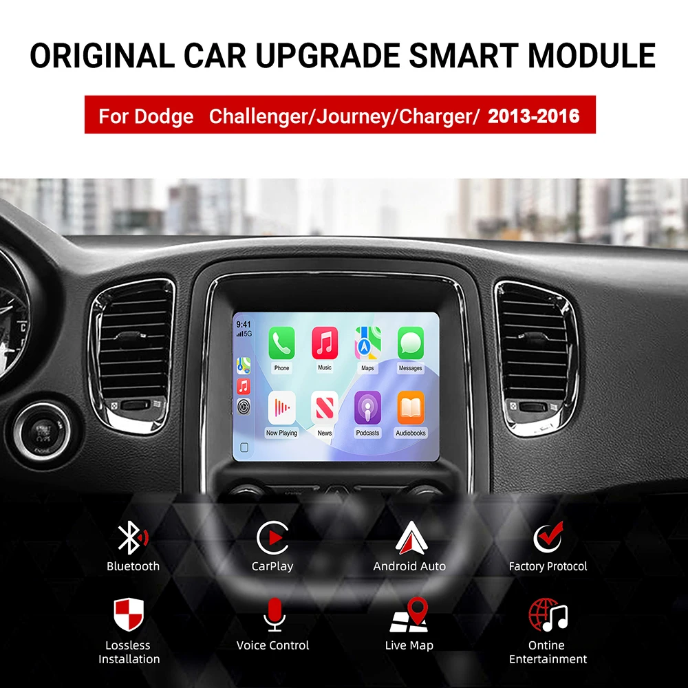 Wireless CarPlay For Dodge Challenger Journey 2013-2016 Original Car Screen Upgrade Wireless CarPlay Android Auto Decoder Box