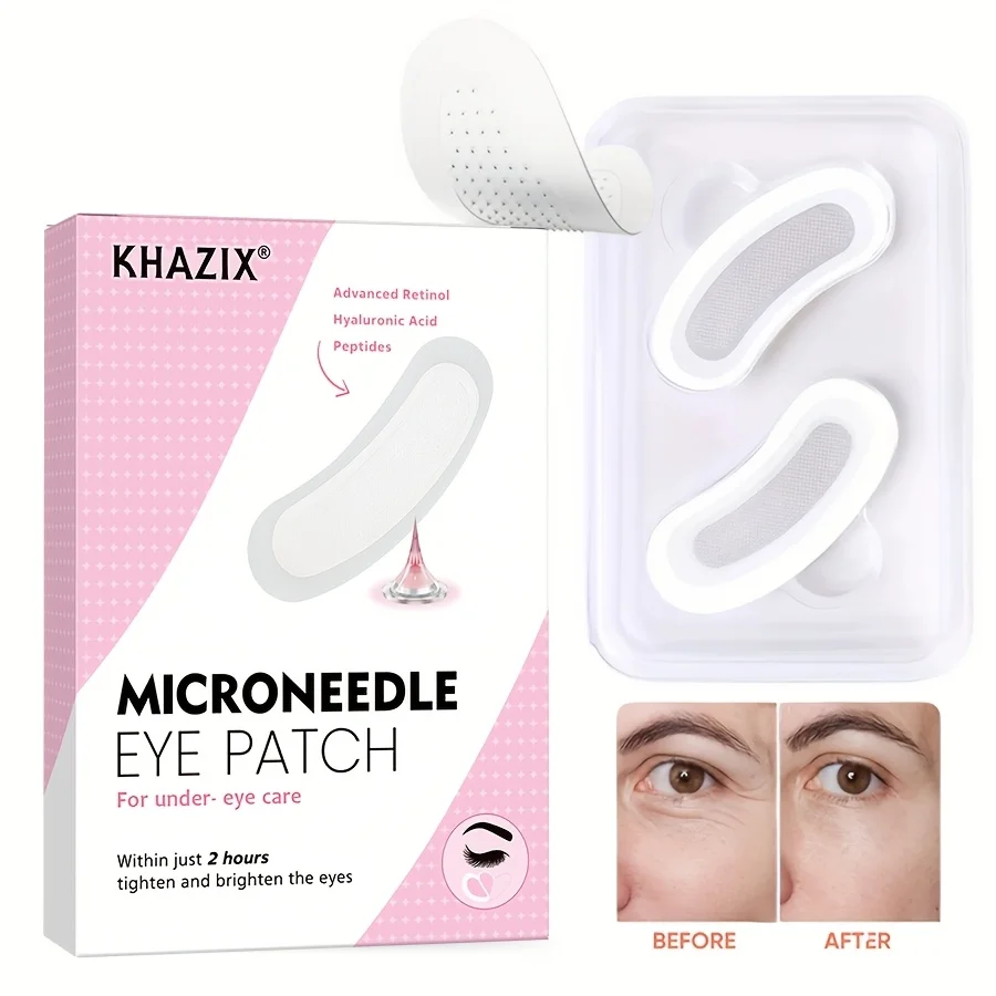 2PCS Retinol microneedle eye patch, suitable for forehead, eye area, crow's feet and smile lines.