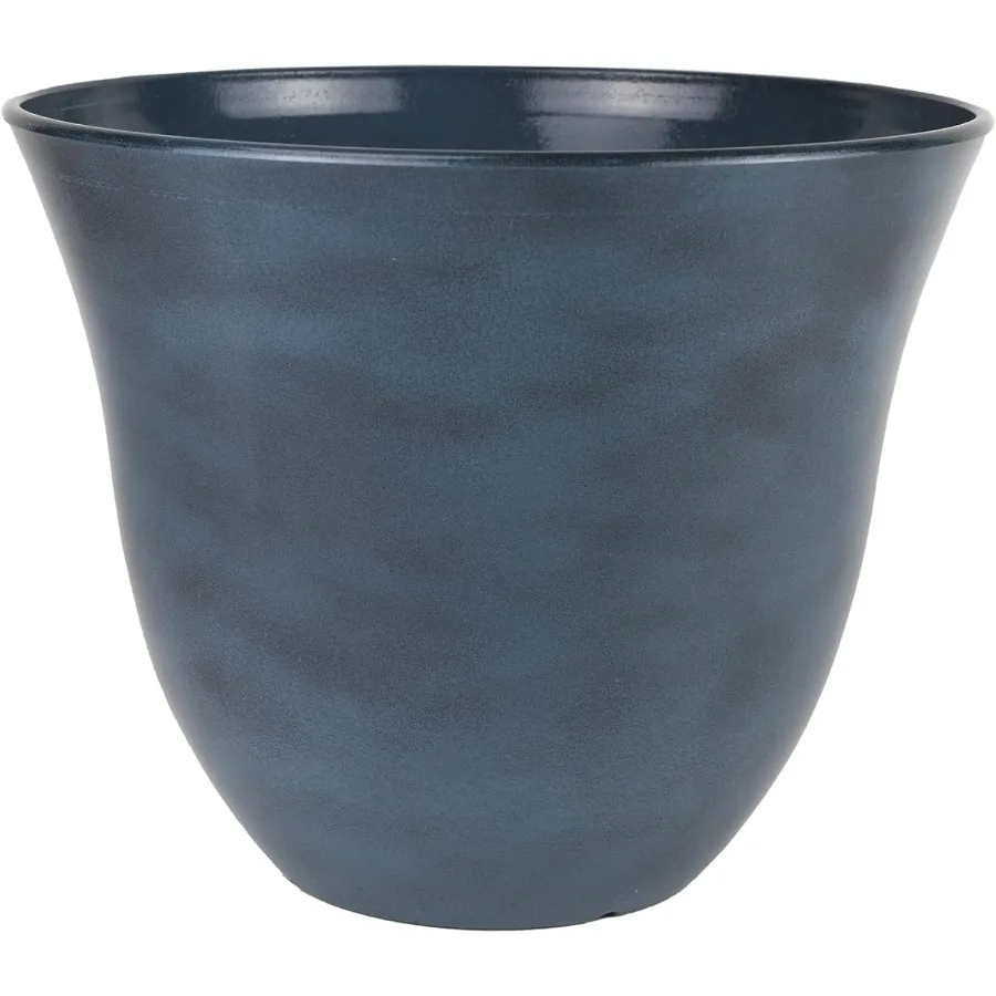 

Classic Home and Garden Honeysuckle Resin Flower Pot Planter Blue Jean 13