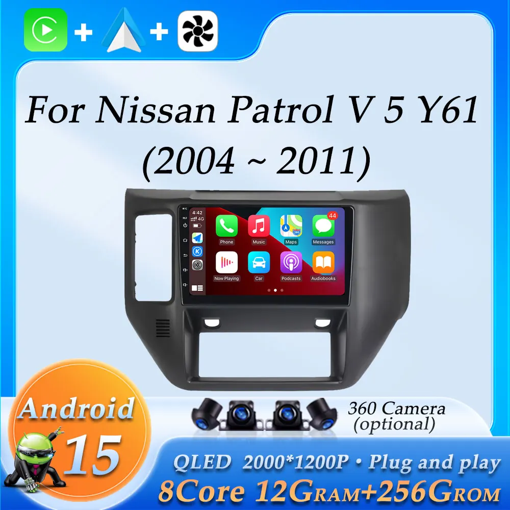 

Android 15 Car Radio Video Stereo Multimedia Player for Nissan Patrol V 5 Y61 2004-2011 Wireless Carplay GPS Navi DSP Stereo BT