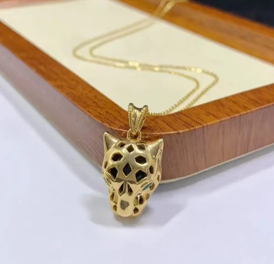 

18k real gold pendants karat gold leopard pendant