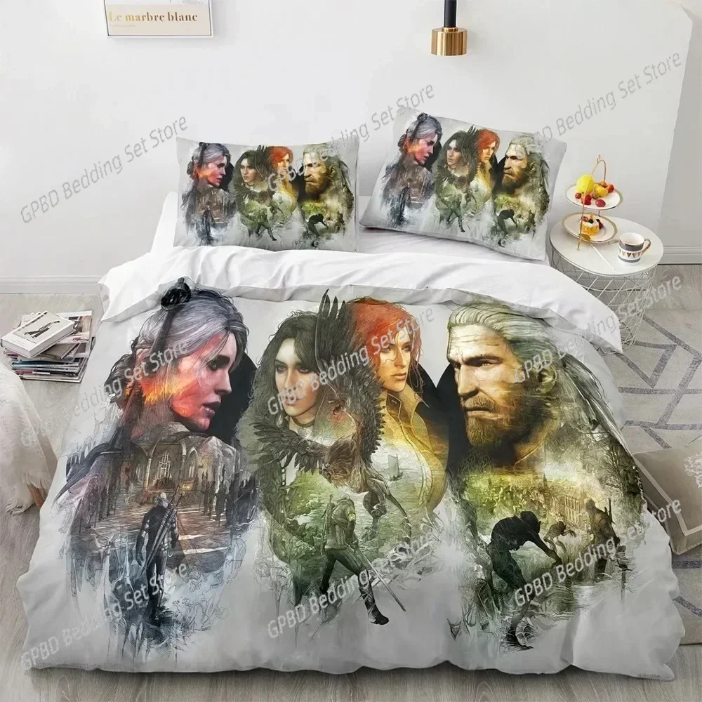 Luxury  New 3D Printed W-Witchers 3D Duvet Cover Bedding Set Comforter Linen Pillowcases Home Decor Single Double Twin King Quee