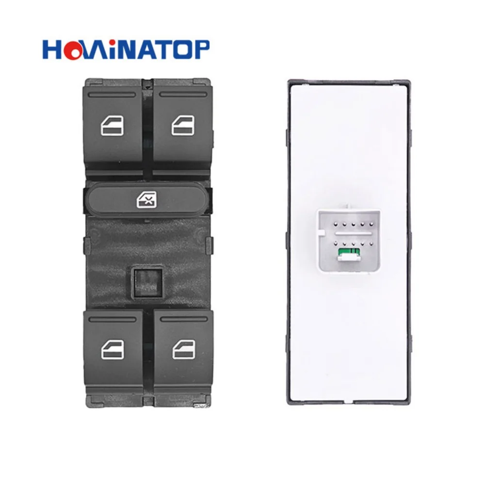 HOWINATOP 1Z0959858B 10Pin Power Window Master Switch Green Backlight For Skoda Octavia Mk2 Fabia Mk2 Yeti Roomster Superb 04-15