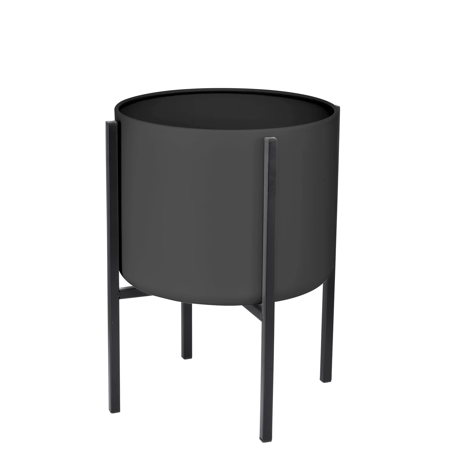 

Plant Pot Stand Flower Pot with Holder Rack Flowerpot Cylinder Planter for Home,Office,Restaurant,Cafe, Garden,Lawn, Yard black