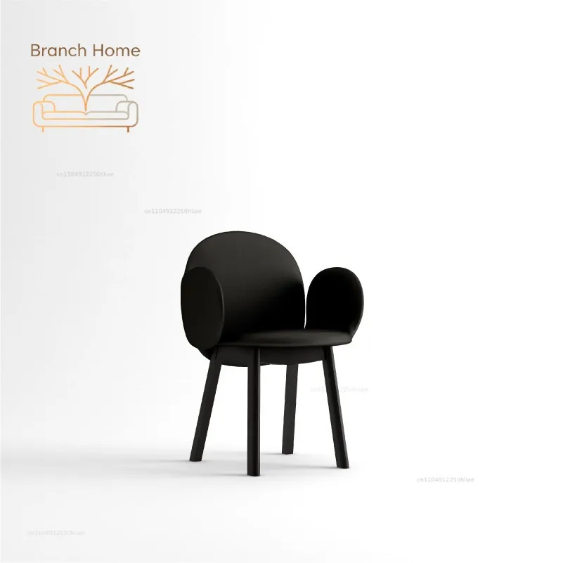 Squeaky impromptu chair Dining chair Household modern simple negotiation Makeup chair Small apartment microfiber leather back ch