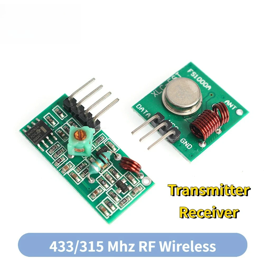 315 ميجا هرتز وحدة تجديد فائقة 433 ميجا هرتز وحدة إرسال لاسلكية للترددات اللاسلكية ومجموعة الاستقبال تيار مستمر 5 فولت لاردوينو