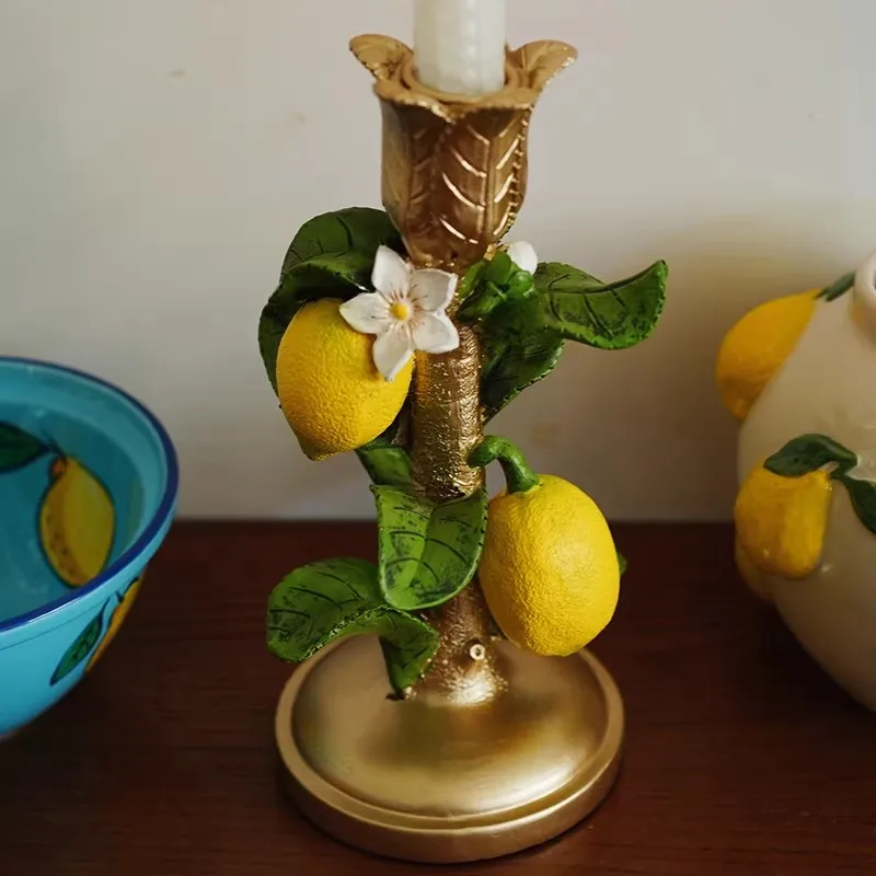 Lemon Resin High-end Candlestick Summer Fruit Wax Table Party Candlelight Dinner Candle Holder