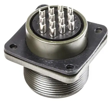 MS3102A-20-27P Amphenol 14-Way Box Mount Connector Threaded Socket