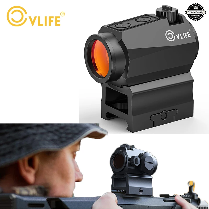 

CVLIFE Rifle Red Dot 2 MOA Sight Scope JackalHowl Motion Awake Optics 10 Brightness Settings Picatinny Rail Absolute Co-Witness