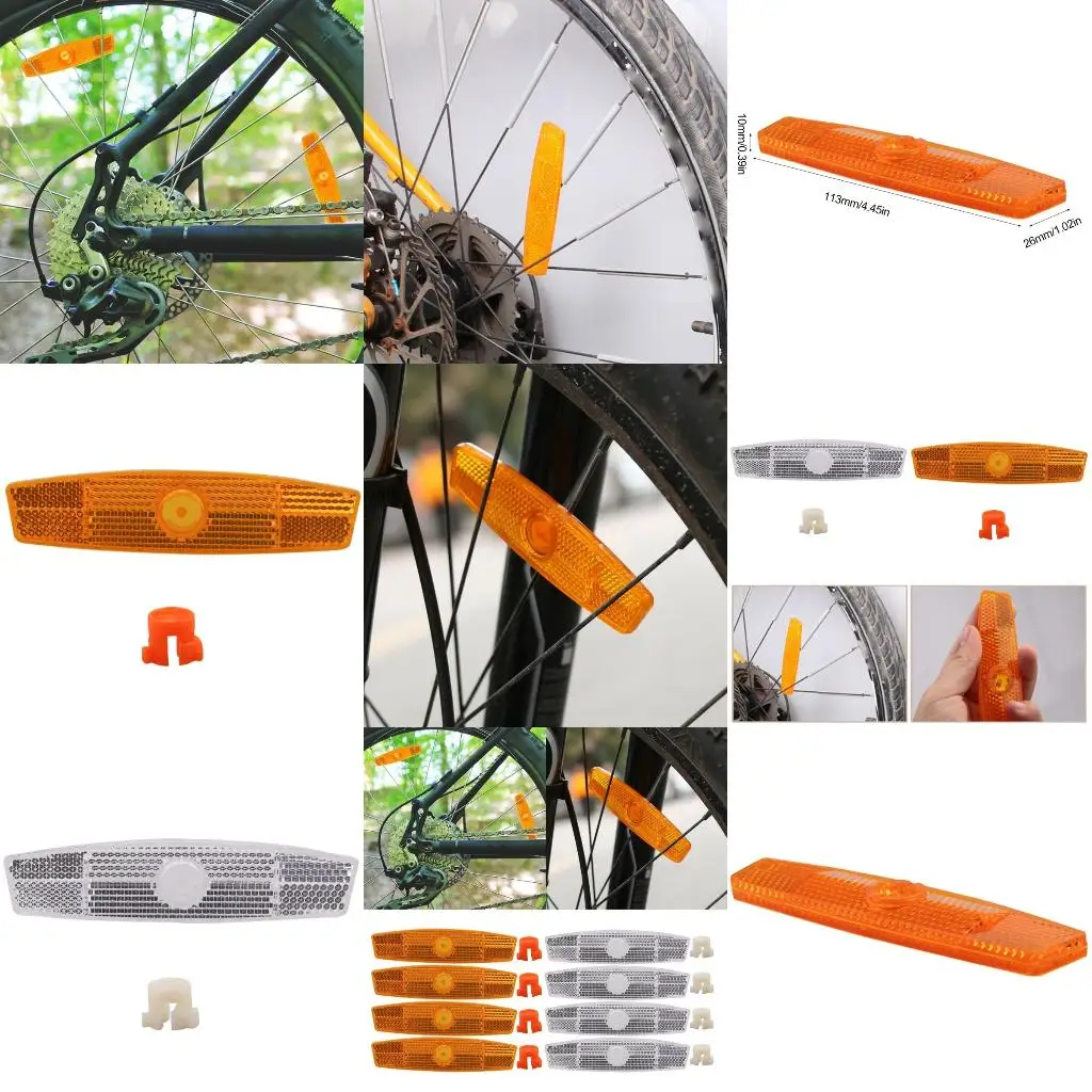 Q39E 8Pcs Road Bikes Wheel Spokes Reflectors Night Ridings Warning Reflectives Light